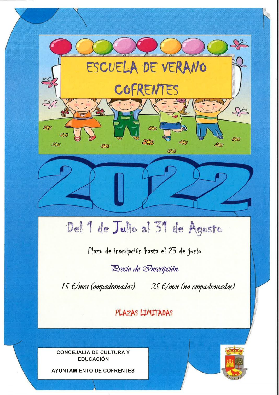 Abierto el plazo de inscripción para la Escuela de Verano 2022 en Cofrentes